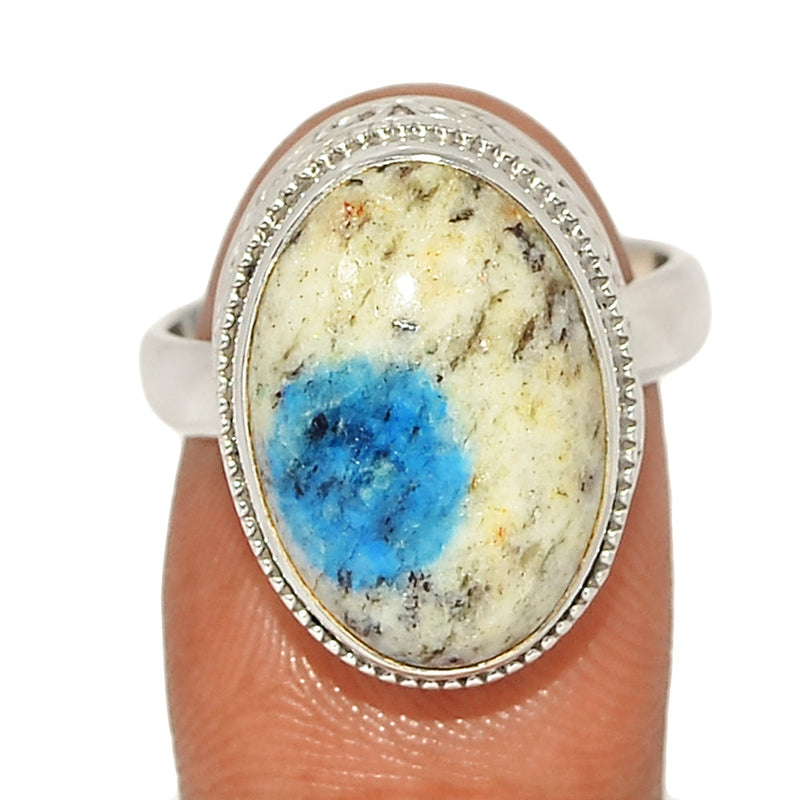 Fine Filigree - K2 Blue Azurite In Quartz Ring - K2R1089