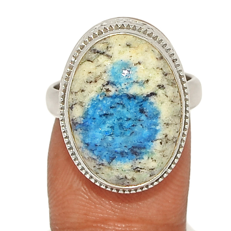 Fine Filigree - K2 Blue Azurite In Quartz Ring - K2R1090