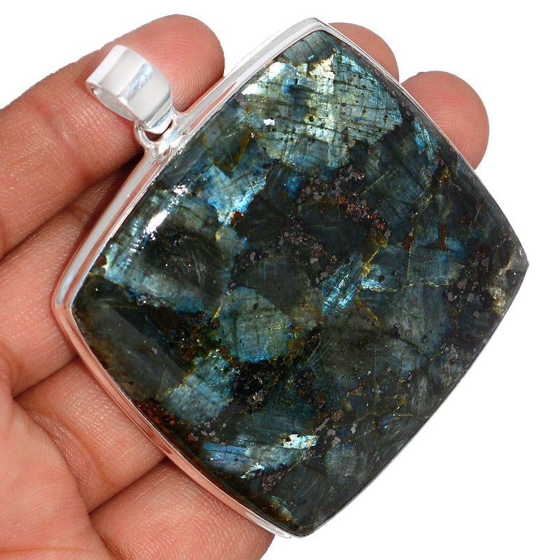 2.7" Larvikite Black Moonstone Pendants - LBMP958