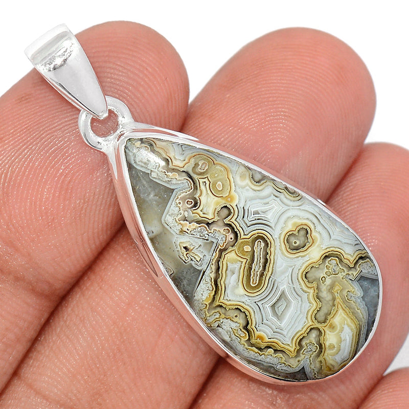 1.7" Laguna Lace Agate Pendants - LLAP1907