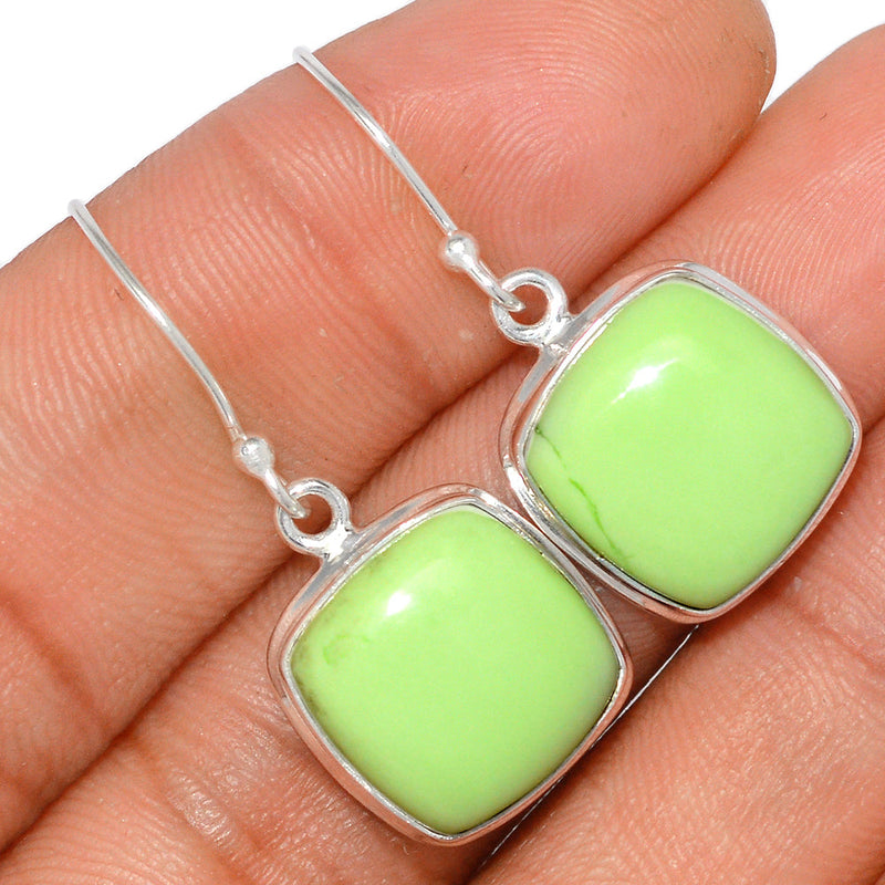 1.3" Citron Chrysoprase From Mint Chrysoprase Earrings - LMCE135