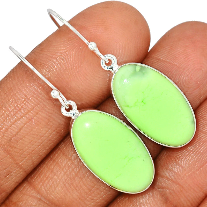 1.6" Citron Chrysoprase From Mint Chrysoprase Earrings - LMCE165