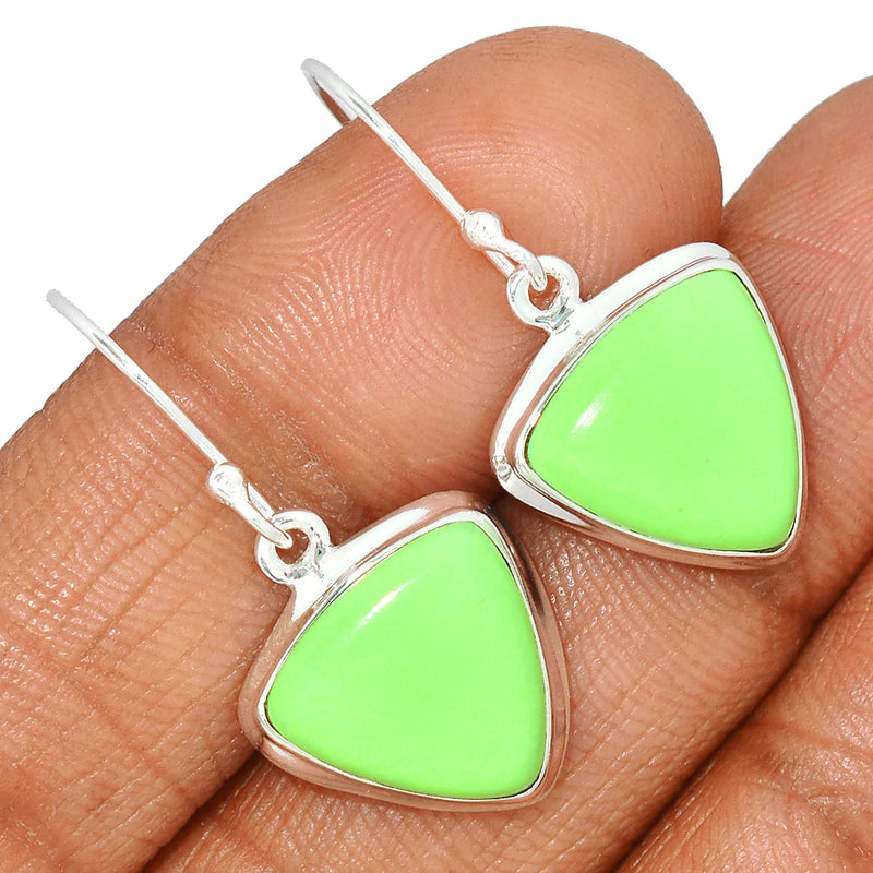 1.3" Citron Chrysoprase From Mint Chrysoprase Earrings - LMCE173