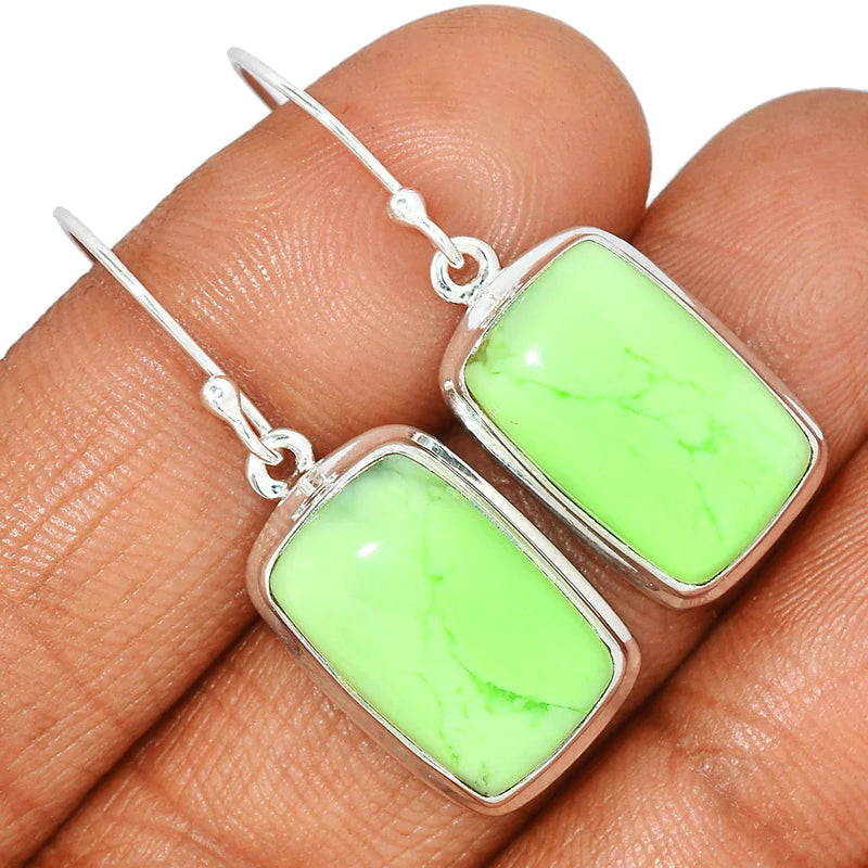 1.5" Citron Chrysoprase From Mint Chrysoprase Earrings - LMCE186