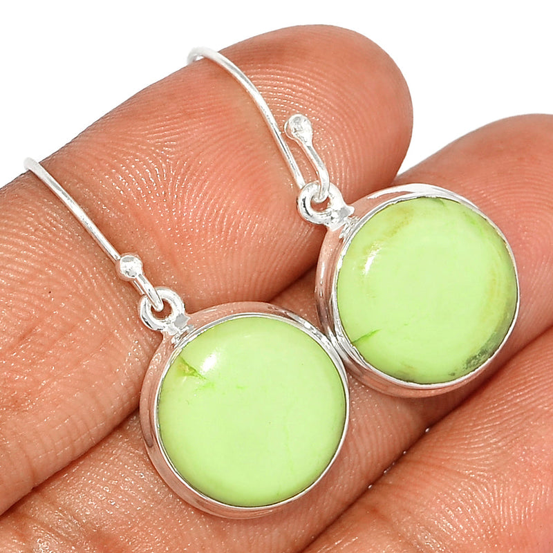 1.2" Citron Chrysoprase From Mint Chrysoprase Earrings - LMCE210