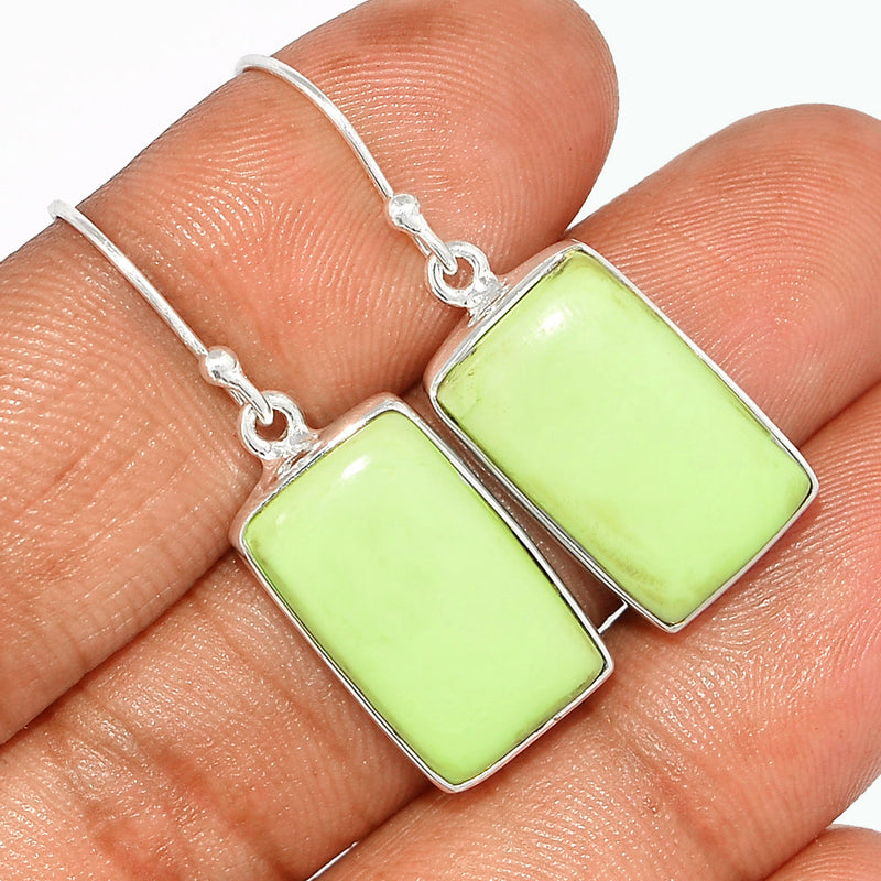 1.3" Citron Chrysoprase From Mint Chrysoprase Earrings - LMCE229