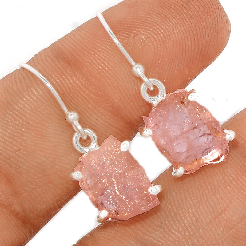 1.1" Claw - Morganite Rough Earrings - MGNE288