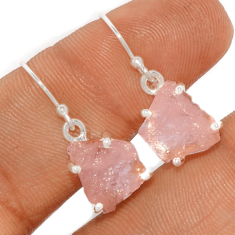 1.1" Claw - Morganite Rough Earrings - MGNE294