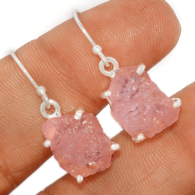 1.2" Claw - Morganite Rough Earrings - MGNE297