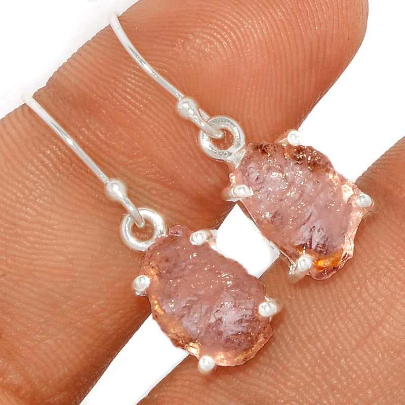 1.1" Claw - Morganite Rough Earrings - MGNE305