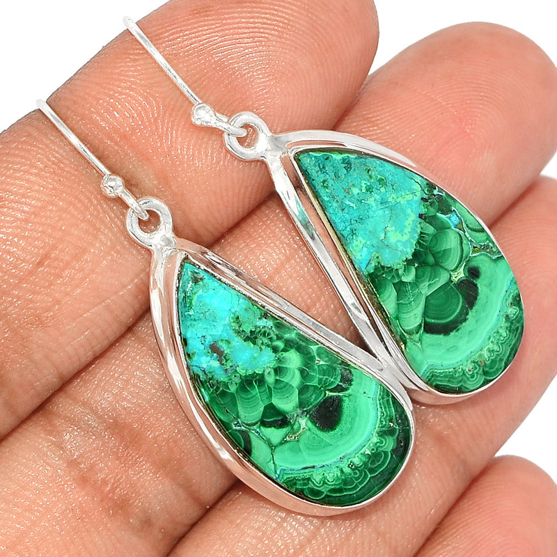 1.7" Malachite In Chrysocolla Earrings - MICE691