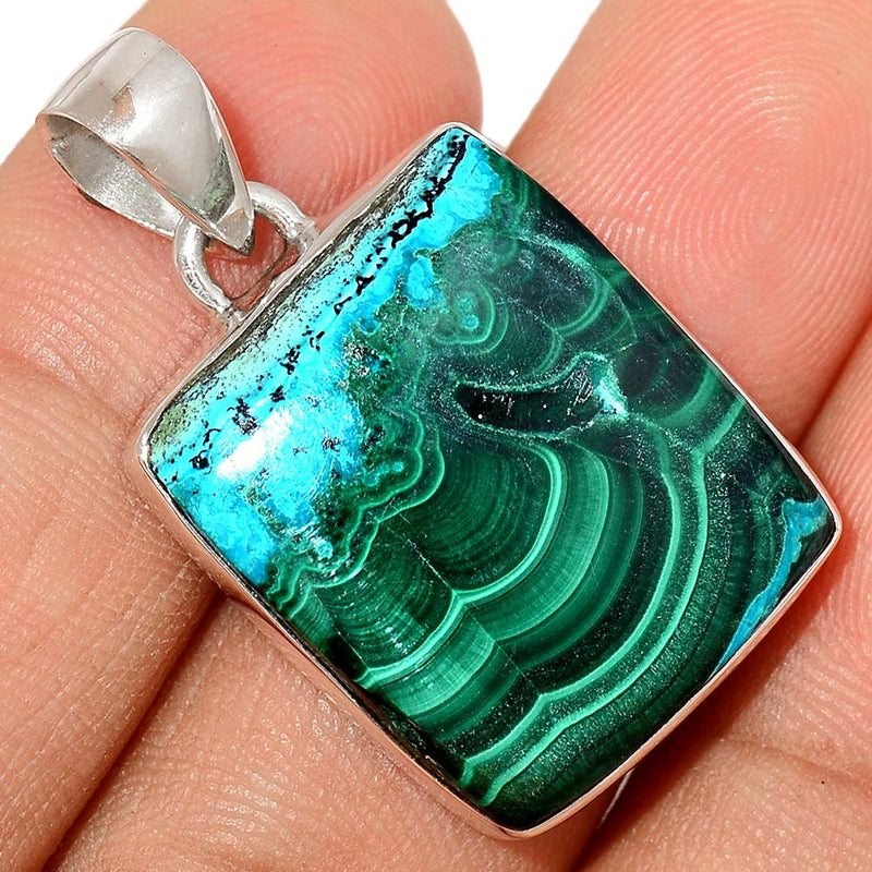 1.2" Malachite In Chrysocolla Pendants - MICP1502