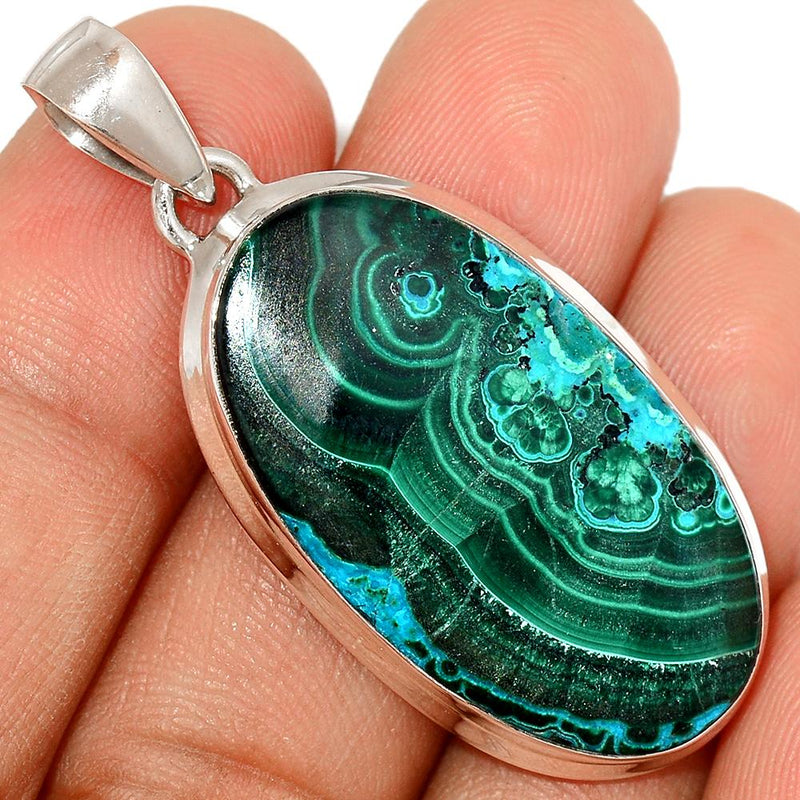 1.7" Malachite In Chrysocolla Pendants - MICP1528