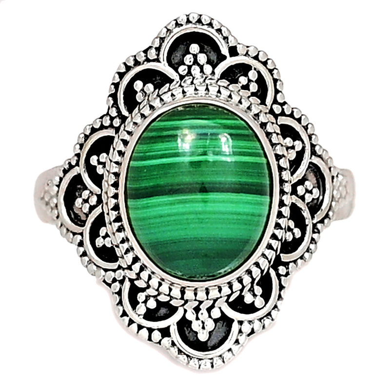 9*11 MM - Fine Filigree - Malachite Ring - MLAR1774