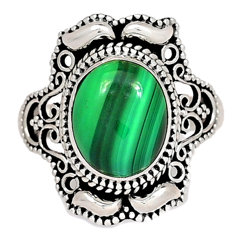 9*11 MM - Fine Filigree - Malachite Ring - MLAR1777