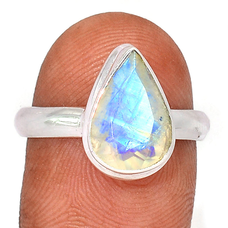 Rainbow Moonstone Faceted Ring - MNFR1553