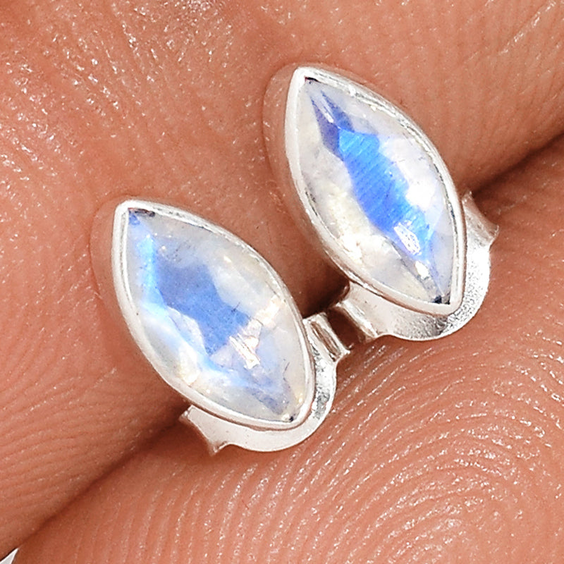 Rainbow Moonstone Faceted Studs - MNFS155