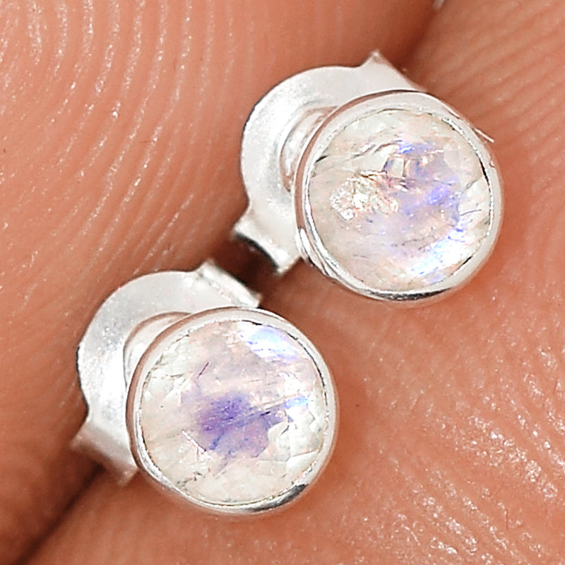 Rainbow Moonstone Faceted Studs - MNFS176