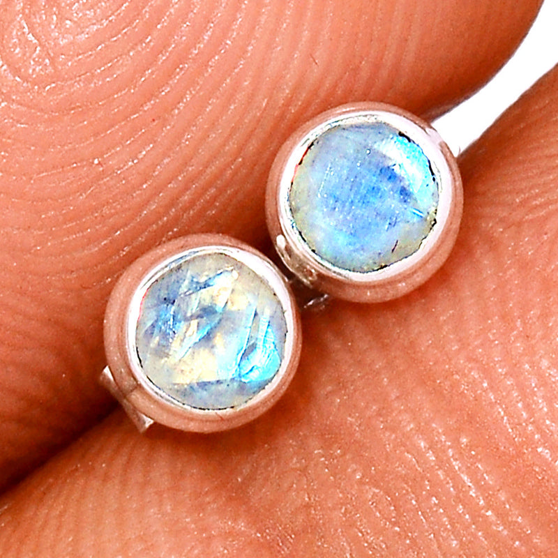 Rainbow Moonstone Faceted Studs - MNFS96