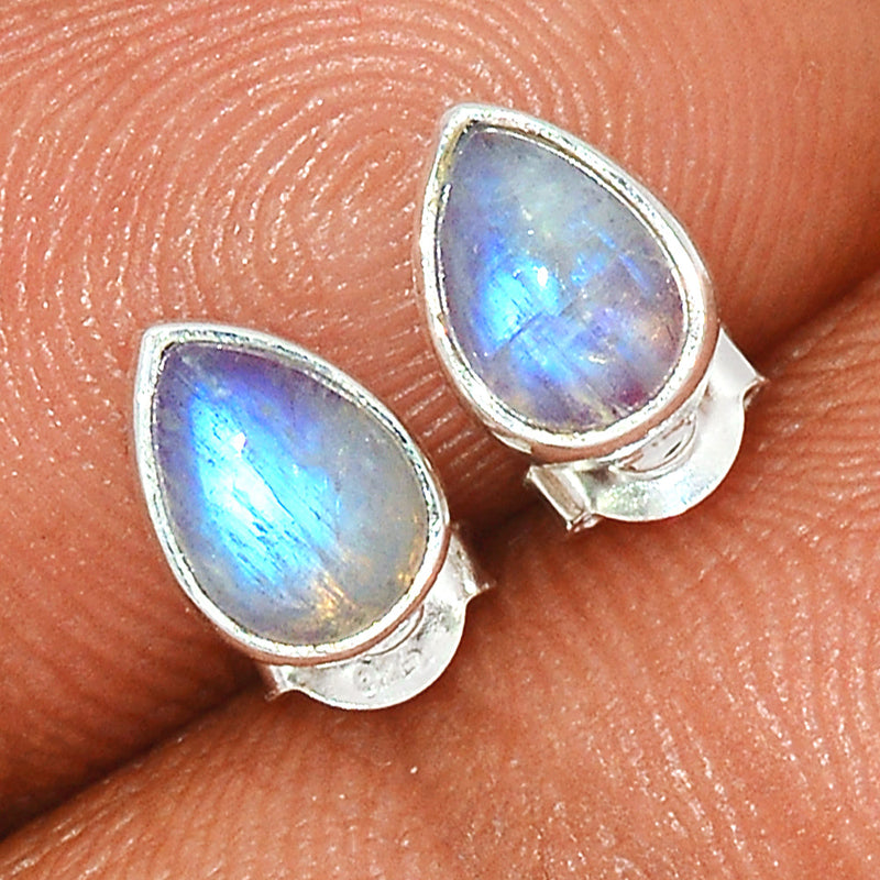 Rainbow Moonstone Studs - MONS1012