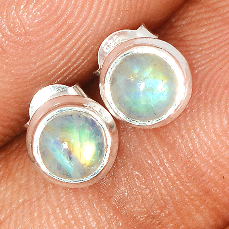 Rainbow Moonstone Studs - MONS1022