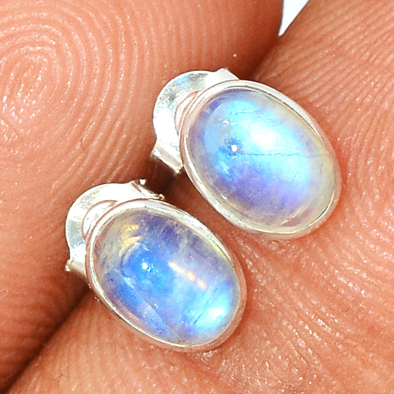 Rainbow Moonstone Studs - MONS1035