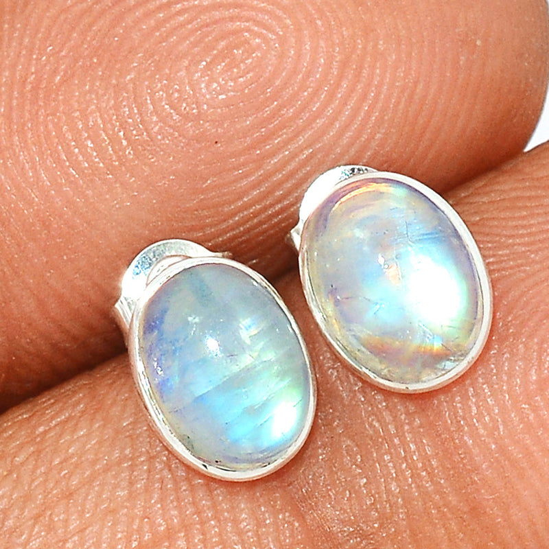 Rainbow Moonstone Studs - MONS1043