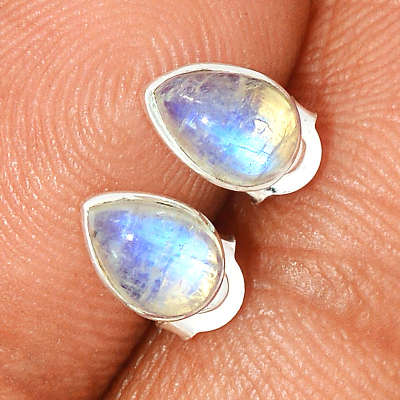 Rainbow Moonstone Studs - MONS1044