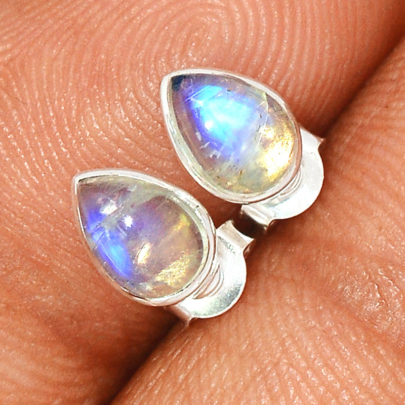 Rainbow Moonstone Studs - MONS1052