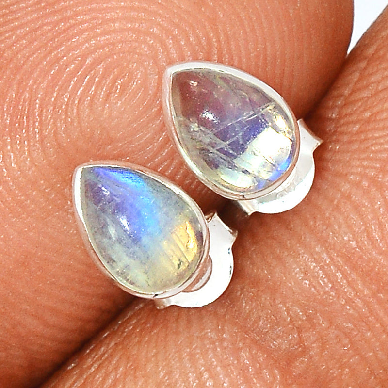 Rainbow Moonstone Studs - MONS1053