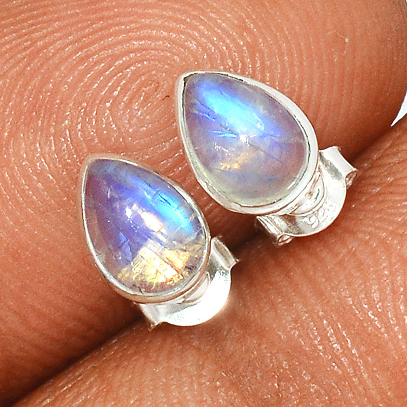 Rainbow Moonstone Studs - MONS1057