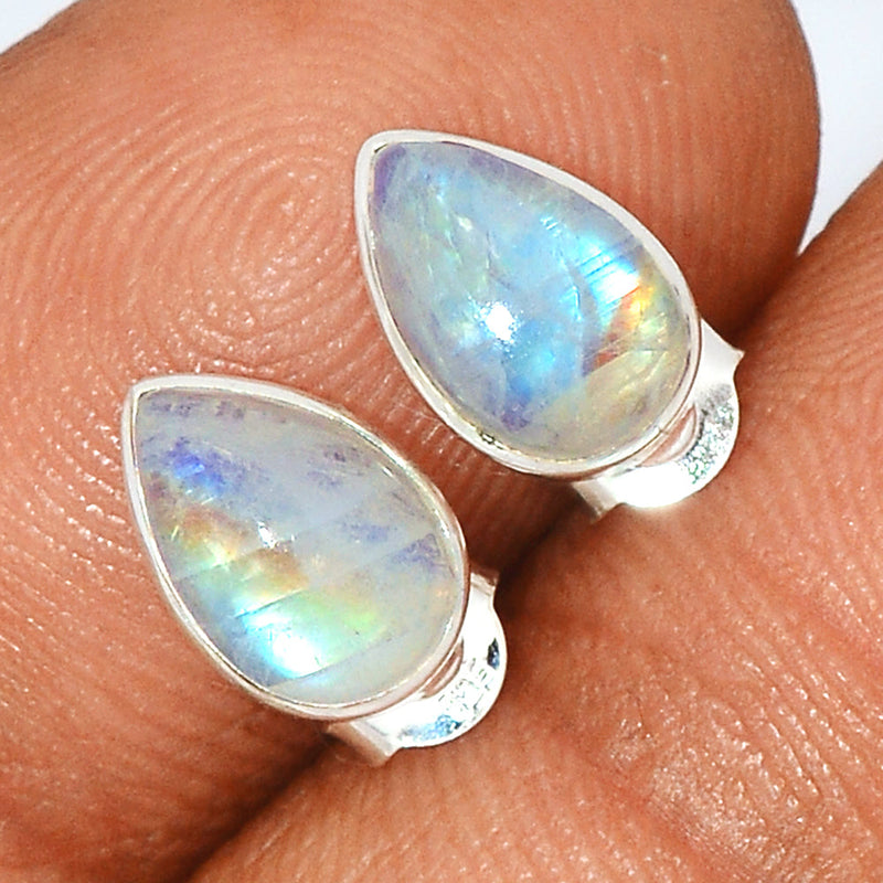 Rainbow Moonstone Studs - MONS1058