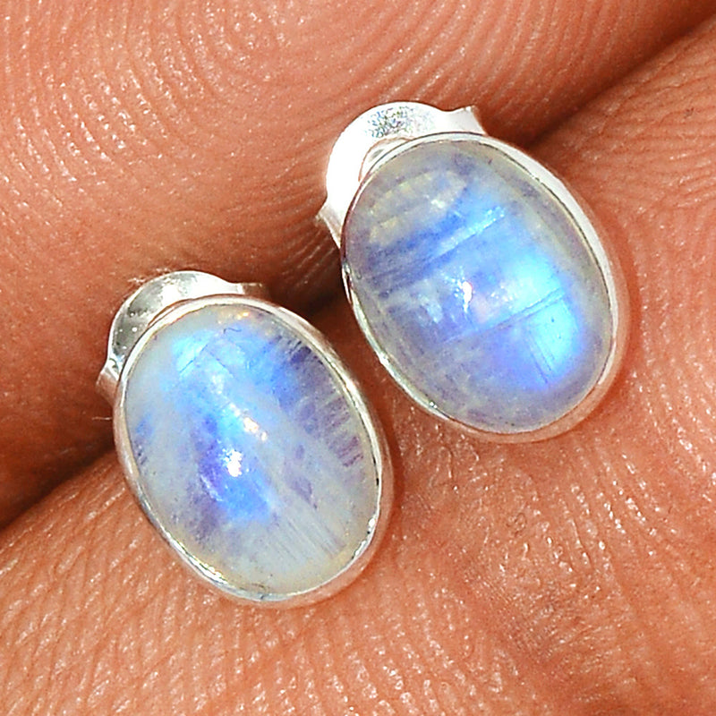 Rainbow Moonstone Studs - MONS1061