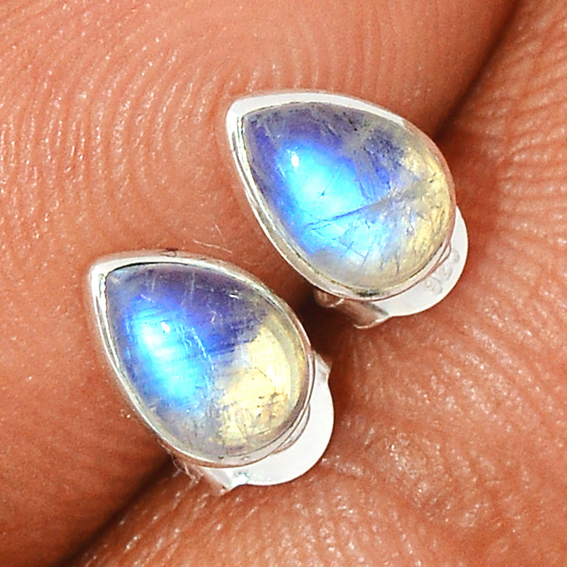 Rainbow Moonstone Studs - MONS1064