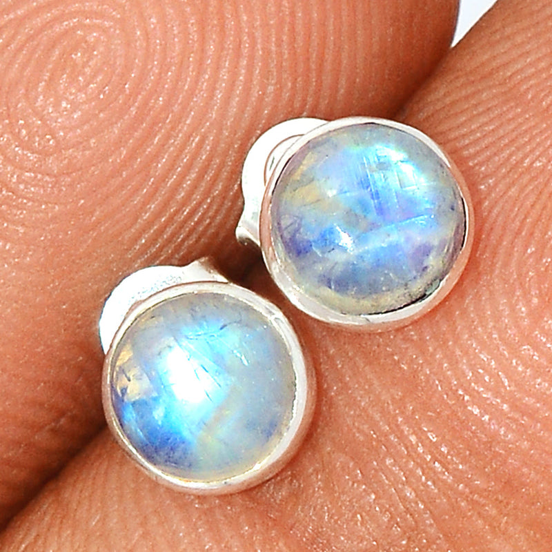 Rainbow Moonstone Studs - MONS1067