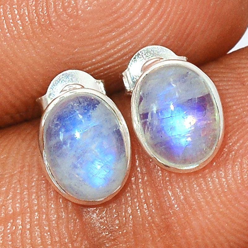 Rainbow Moonstone Studs - MONS1069