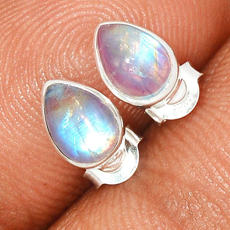 Rainbow Moonstone Studs - MONS1070