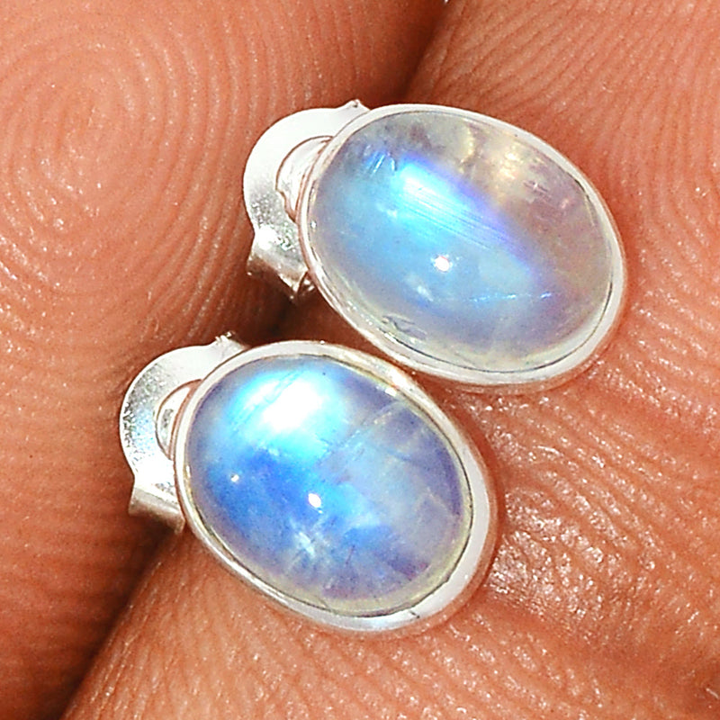 Rainbow Moonstone Studs - MONS1071