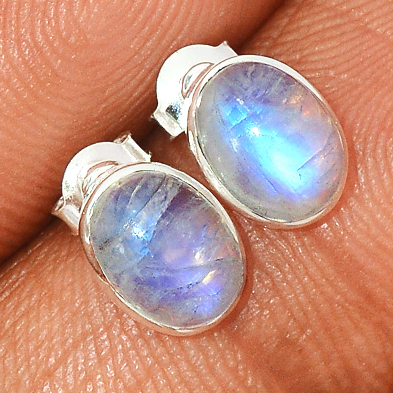 Rainbow Moonstone Studs - MONS1072