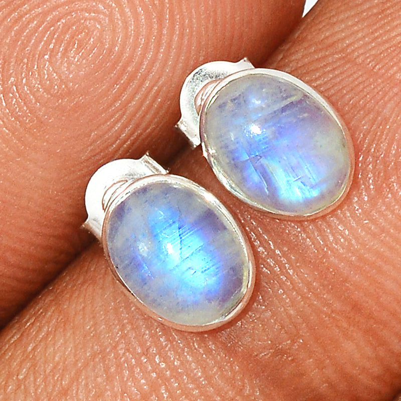 Rainbow Moonstone Studs - MONS1073