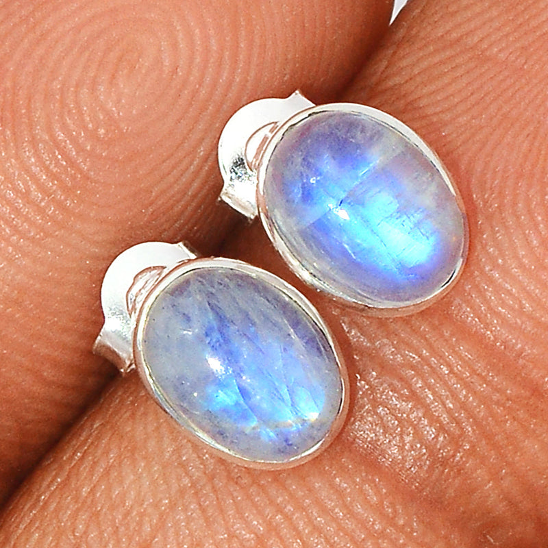 Rainbow Moonstone Studs - MONS1075