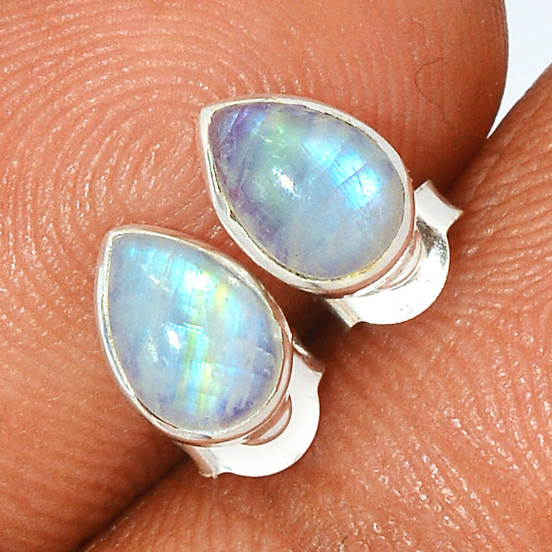 Rainbow Moonstone Studs - MONS1076