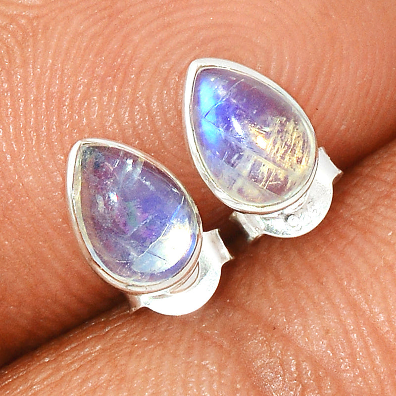 Rainbow Moonstone Studs - MONS1079