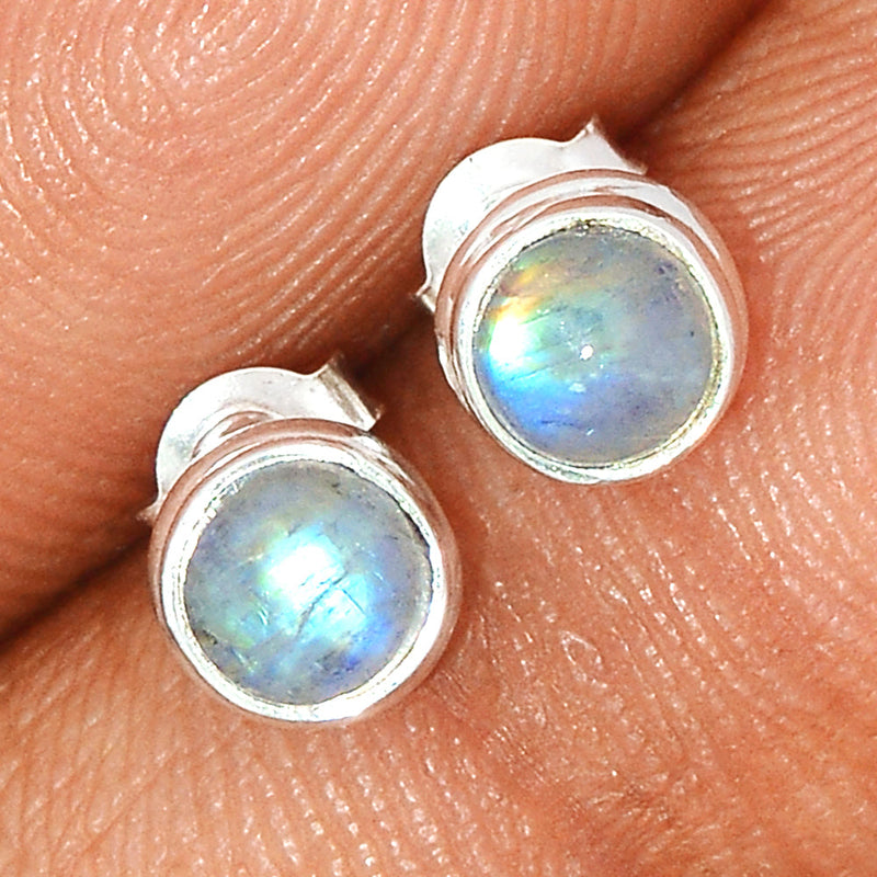 Rainbow Moonstone Studs - MONS1087