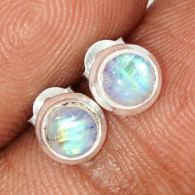 Rainbow Moonstone Studs - MONS1088