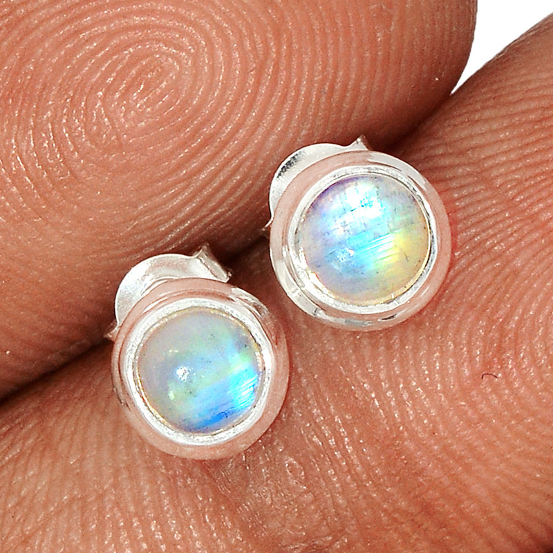 Rainbow Moonstone Studs - MONS1090