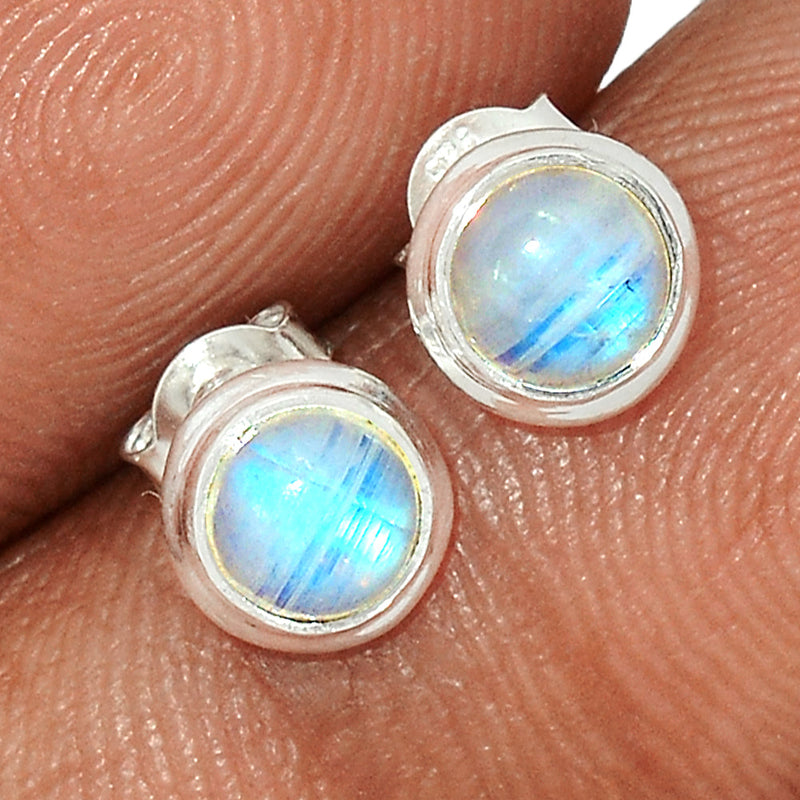 Rainbow Moonstone Studs - MONS1096