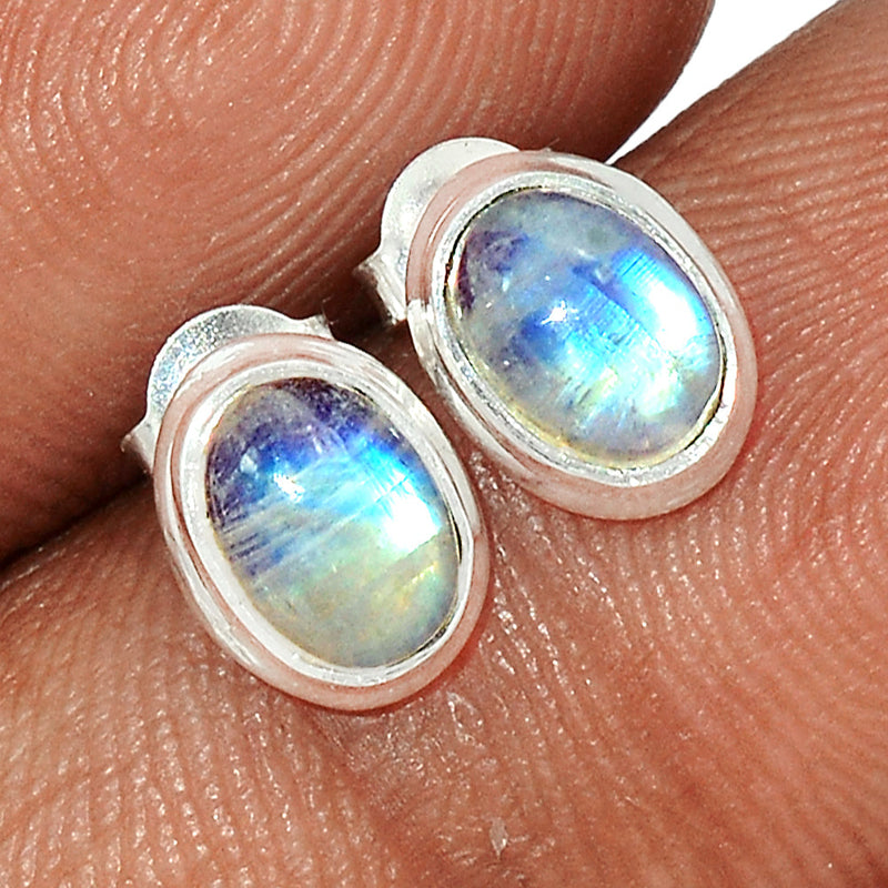 Rainbow Moonstone Studs - MONS1099