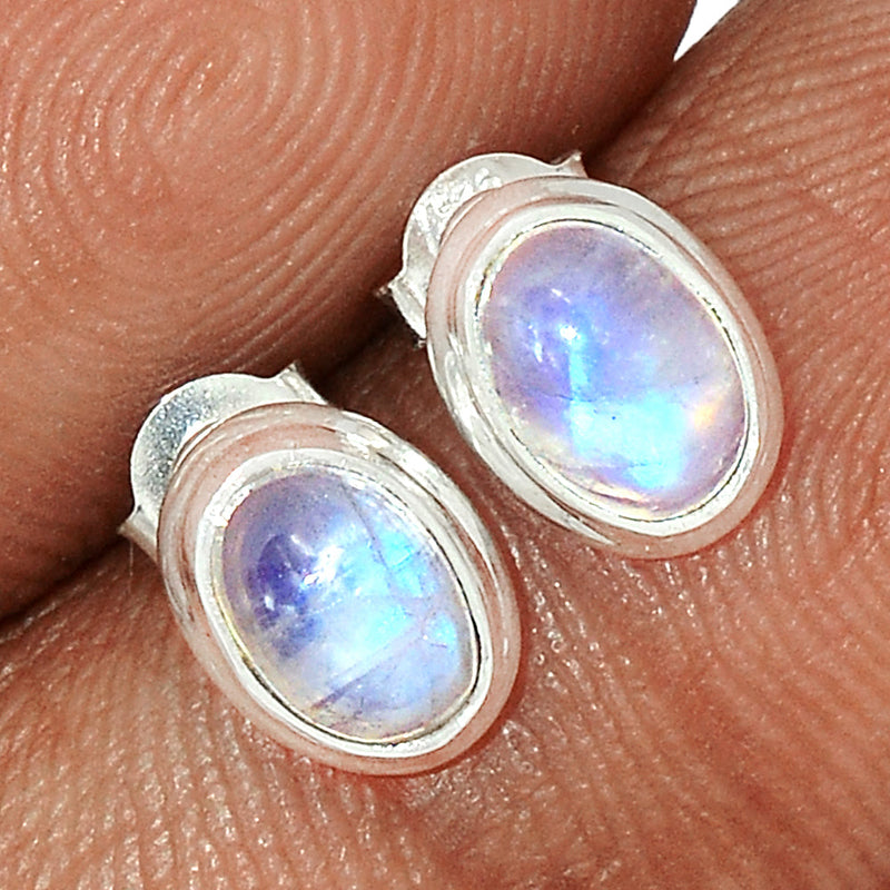 Rainbow Moonstone Studs - MONS1101