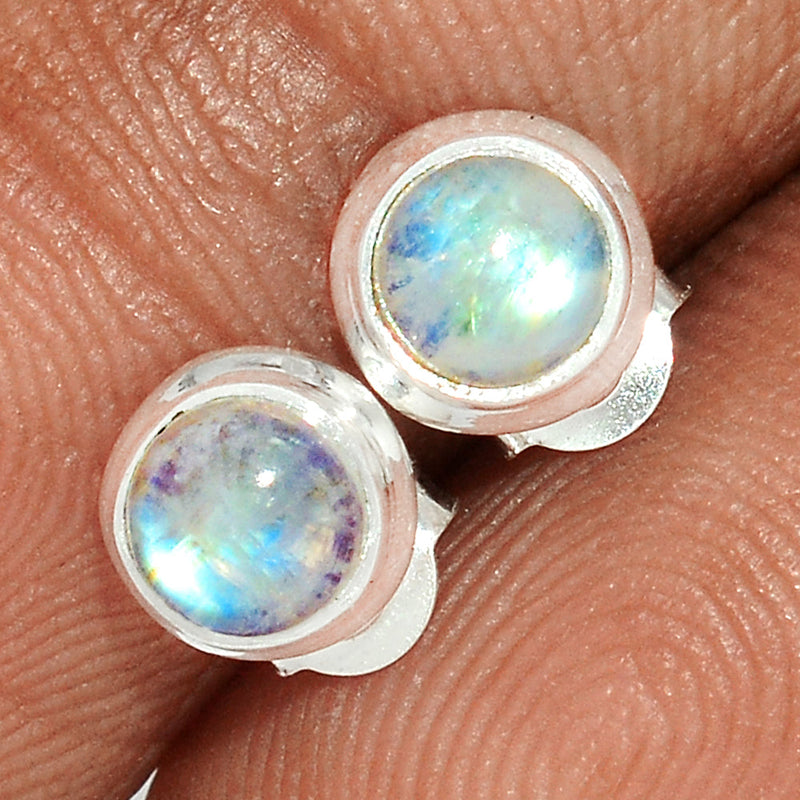 Rainbow Moonstone Studs - MONS1104